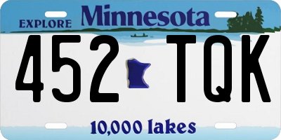 MN license plate 452TQK