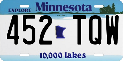 MN license plate 452TQW