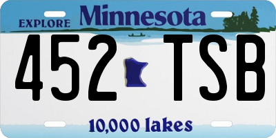 MN license plate 452TSB