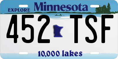 MN license plate 452TSF