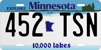 MN license plate 452TSN