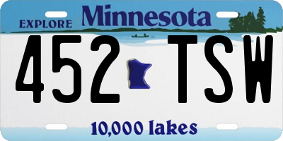 MN license plate 452TSW