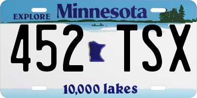 MN license plate 452TSX