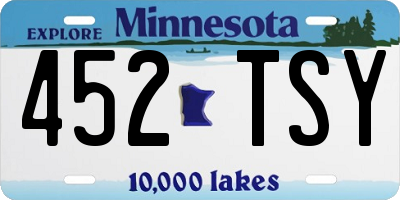 MN license plate 452TSY