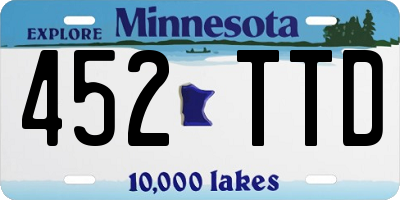 MN license plate 452TTD