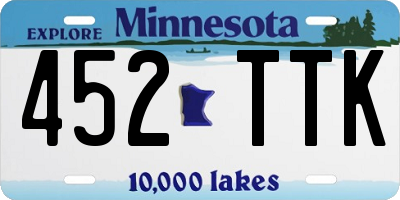 MN license plate 452TTK