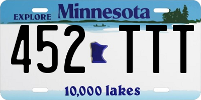 MN license plate 452TTT