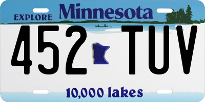 MN license plate 452TUV