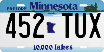 MN license plate 452TUX