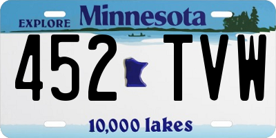 MN license plate 452TVW