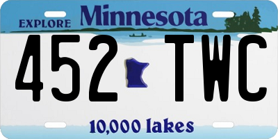 MN license plate 452TWC