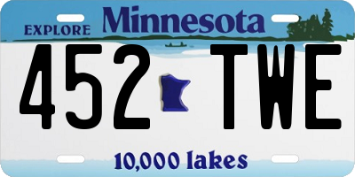 MN license plate 452TWE