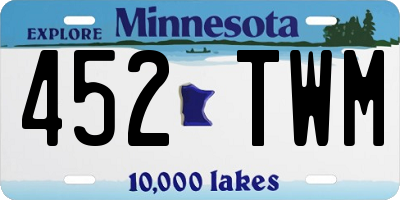MN license plate 452TWM