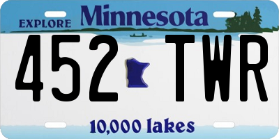 MN license plate 452TWR