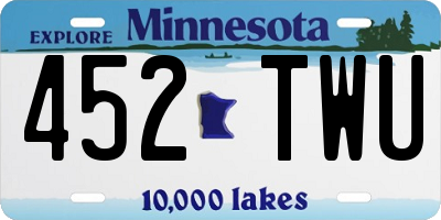MN license plate 452TWU