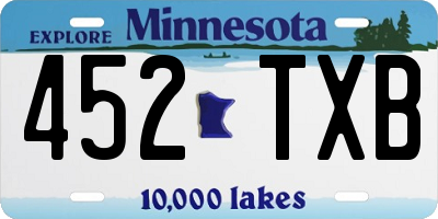 MN license plate 452TXB