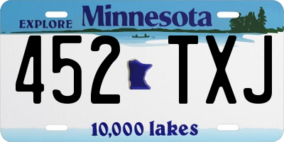 MN license plate 452TXJ