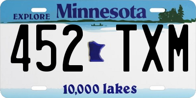 MN license plate 452TXM