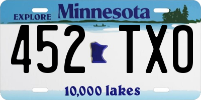 MN license plate 452TXO