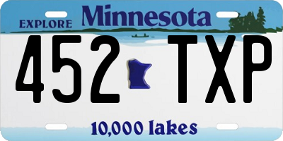 MN license plate 452TXP
