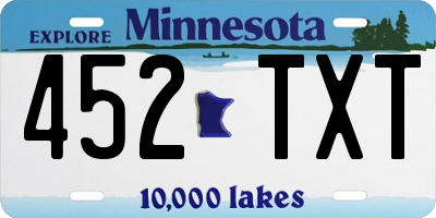 MN license plate 452TXT