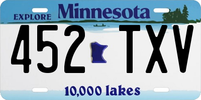 MN license plate 452TXV
