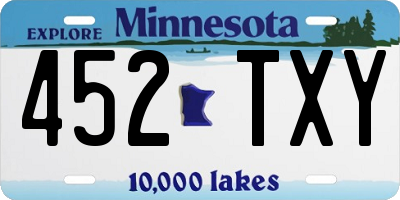 MN license plate 452TXY