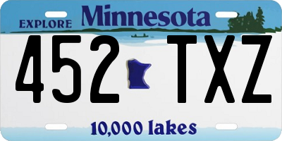 MN license plate 452TXZ