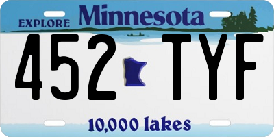 MN license plate 452TYF