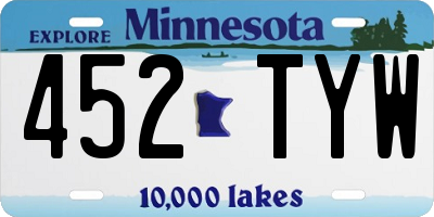 MN license plate 452TYW
