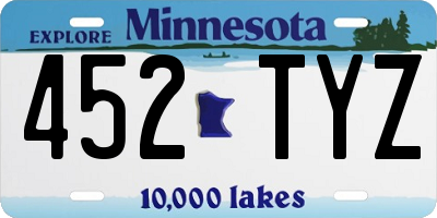 MN license plate 452TYZ