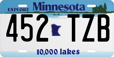 MN license plate 452TZB