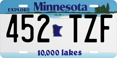 MN license plate 452TZF