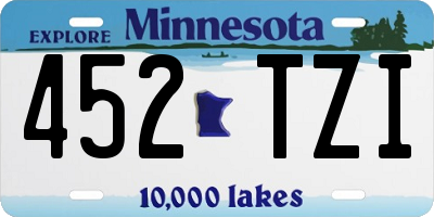 MN license plate 452TZI