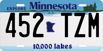 MN license plate 452TZM