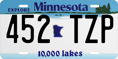 MN license plate 452TZP