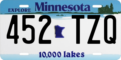 MN license plate 452TZQ
