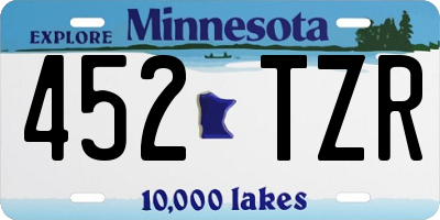 MN license plate 452TZR