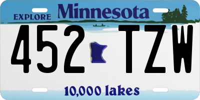 MN license plate 452TZW