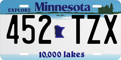 MN license plate 452TZX