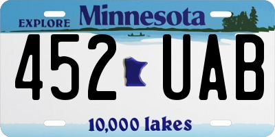 MN license plate 452UAB