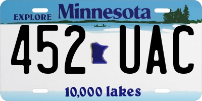 MN license plate 452UAC