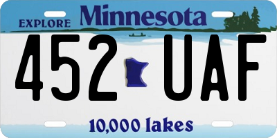 MN license plate 452UAF