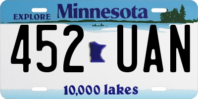 MN license plate 452UAN