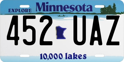 MN license plate 452UAZ