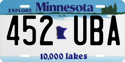 MN license plate 452UBA
