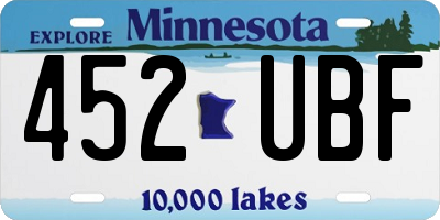 MN license plate 452UBF