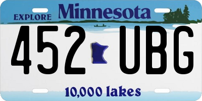 MN license plate 452UBG