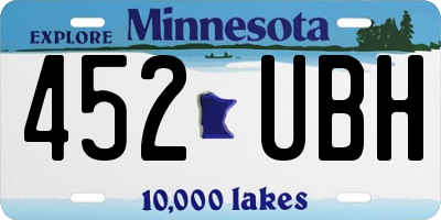 MN license plate 452UBH