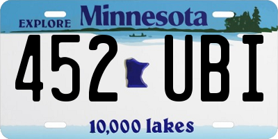 MN license plate 452UBI